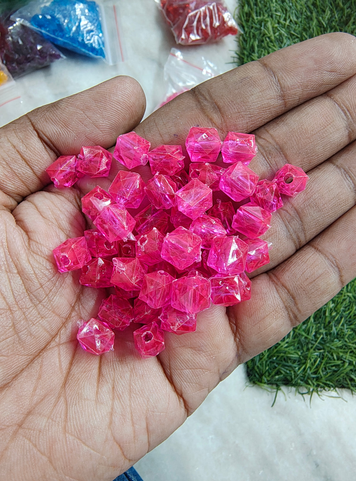 Acrylic square crystal beads (AB2108)