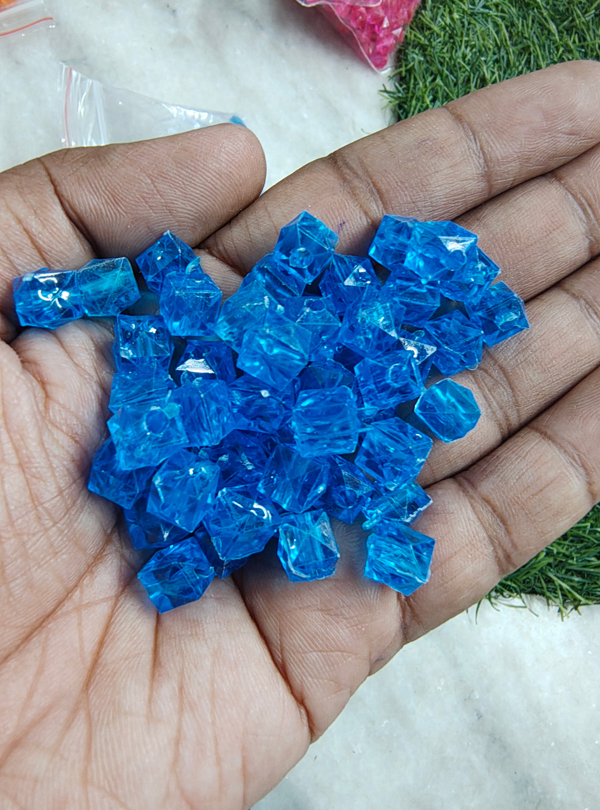 Acrylic square crystal beads (AB2108)