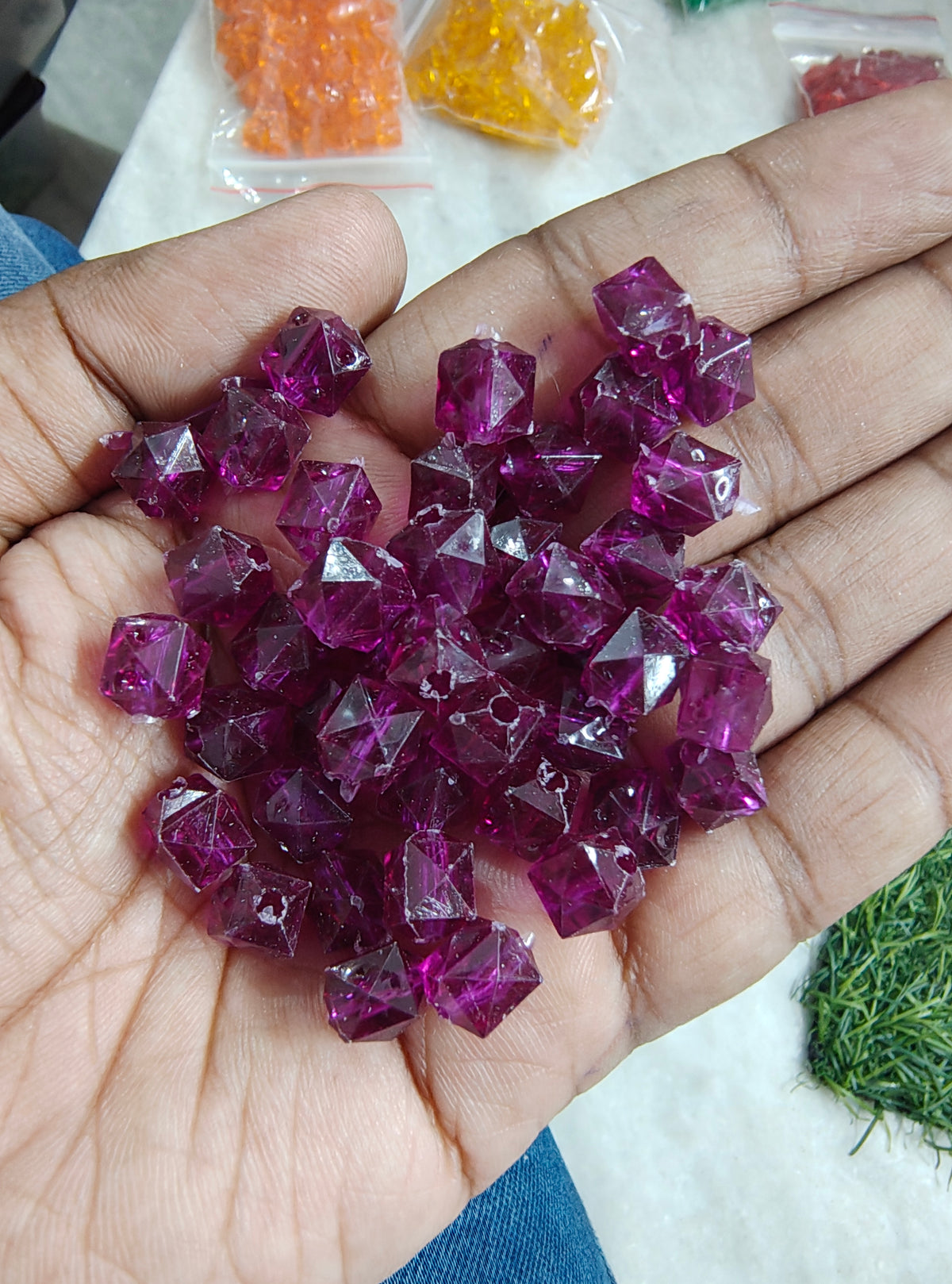 Acrylic square crystal beads (AB2108)
