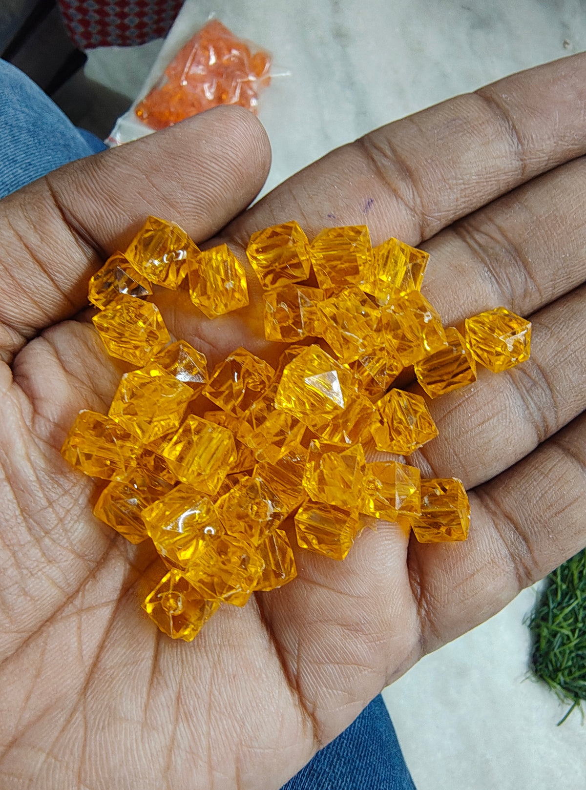 Acrylic square crystal beads (AB2108)
