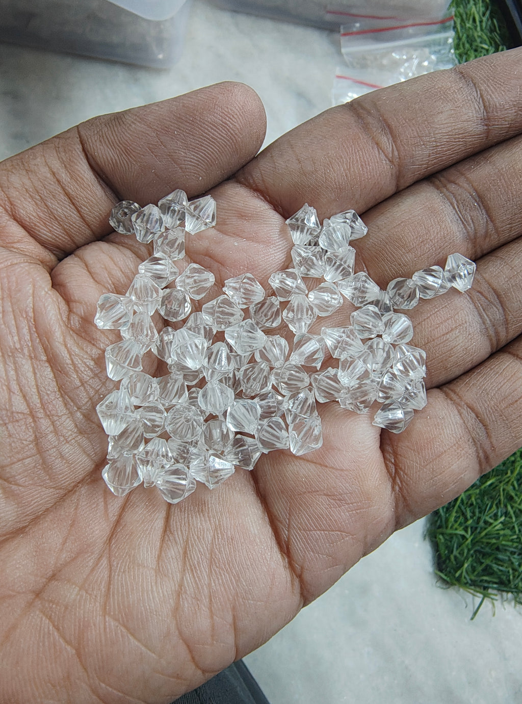 Diamond transparent acrylic crystal beads ( AB2123)