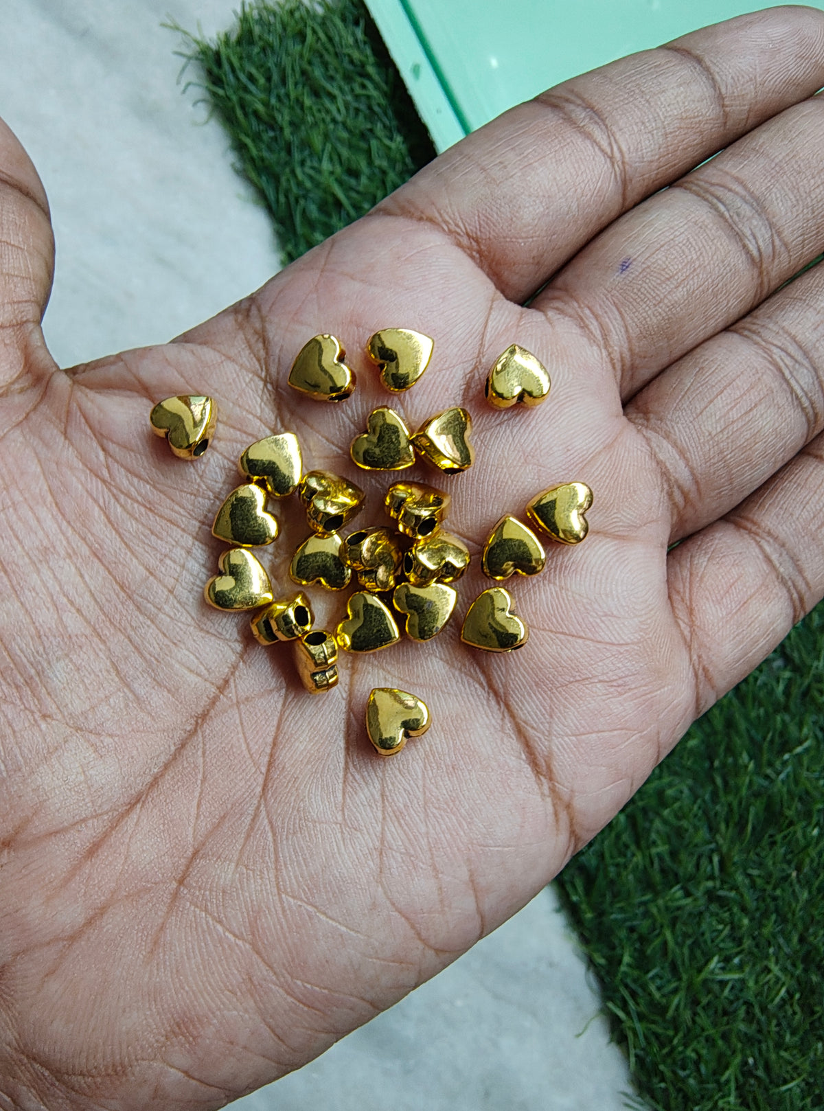 Brass heart beads ( MB1003 )