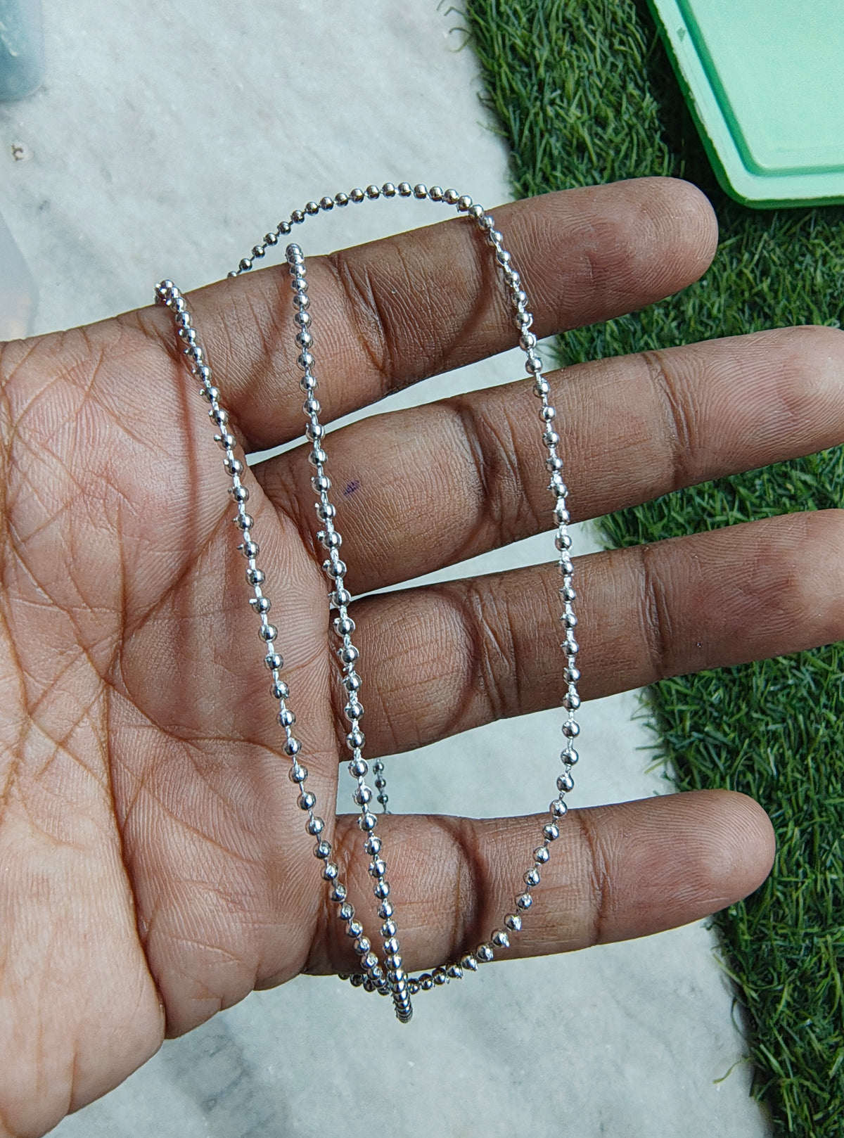 Acrylic silver ball chain (JF1062)