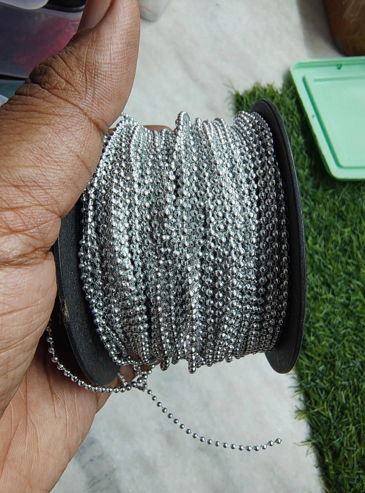Acrylic silver ball chain (JF1062)