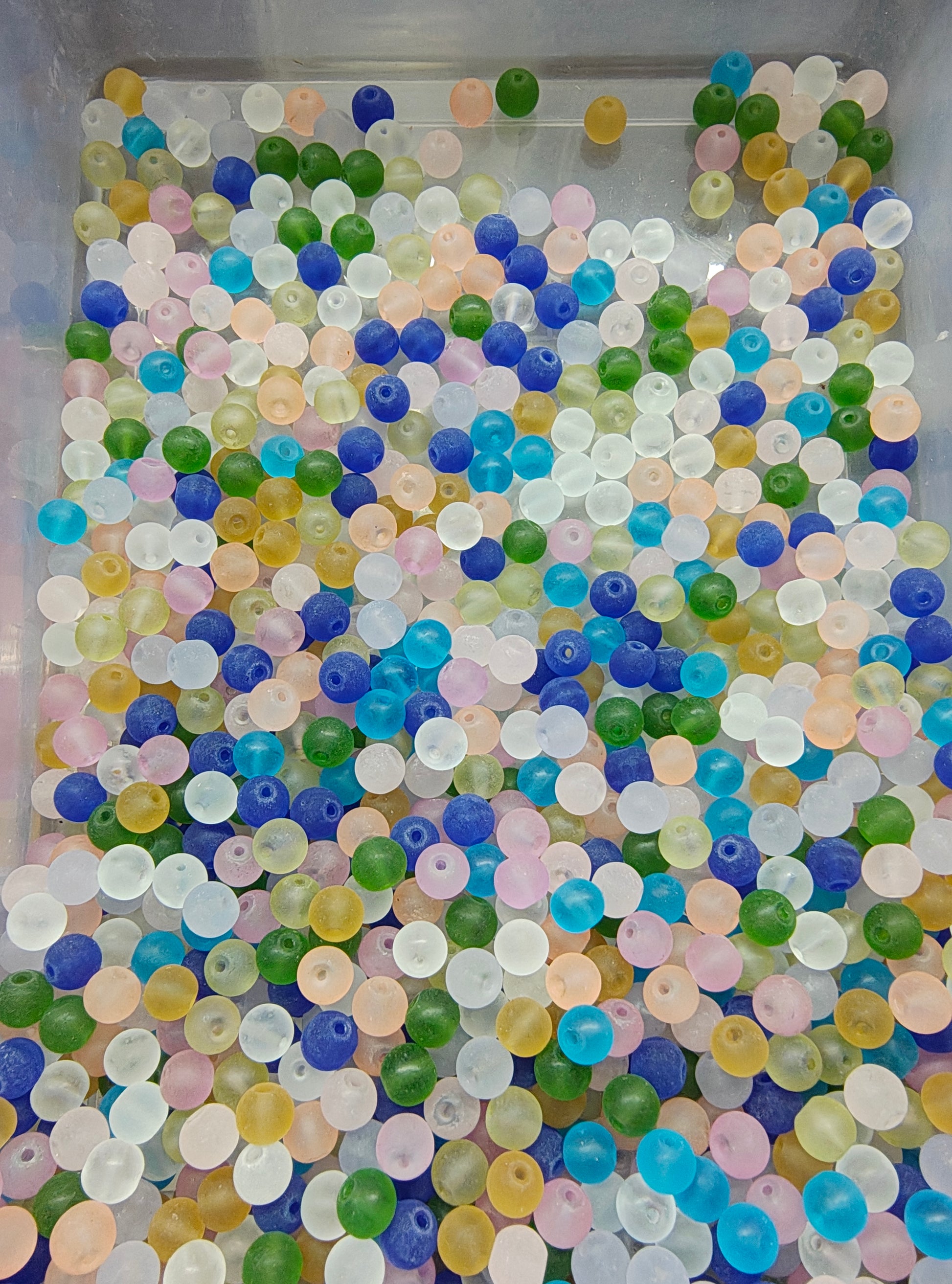 Mix colour frozen glass beads (GB4036)