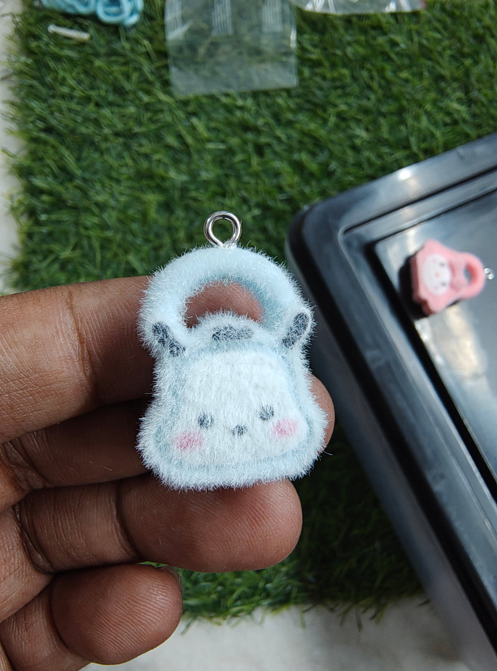 Purse fur charm