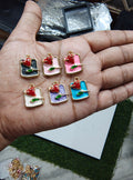 Square rose charm ( EC1109 )