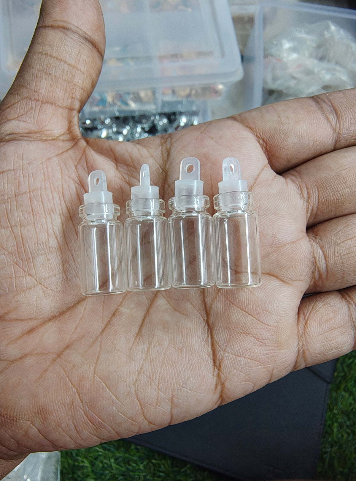Kumkum/haldi glass bottle (OP1021 )