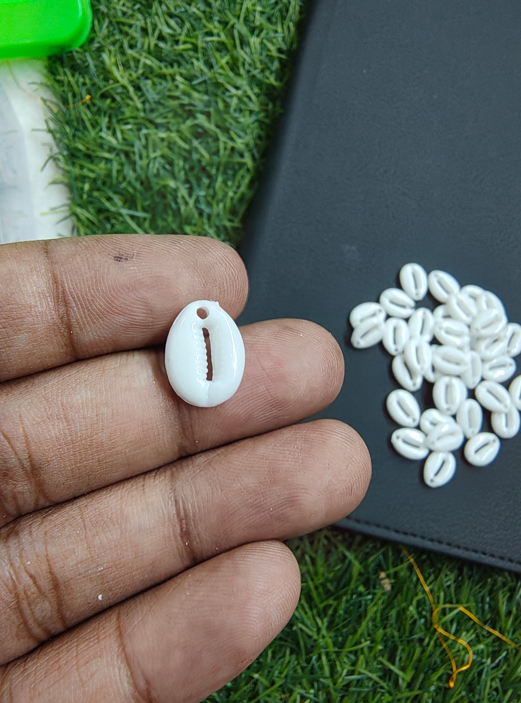 White acrylic cowrie