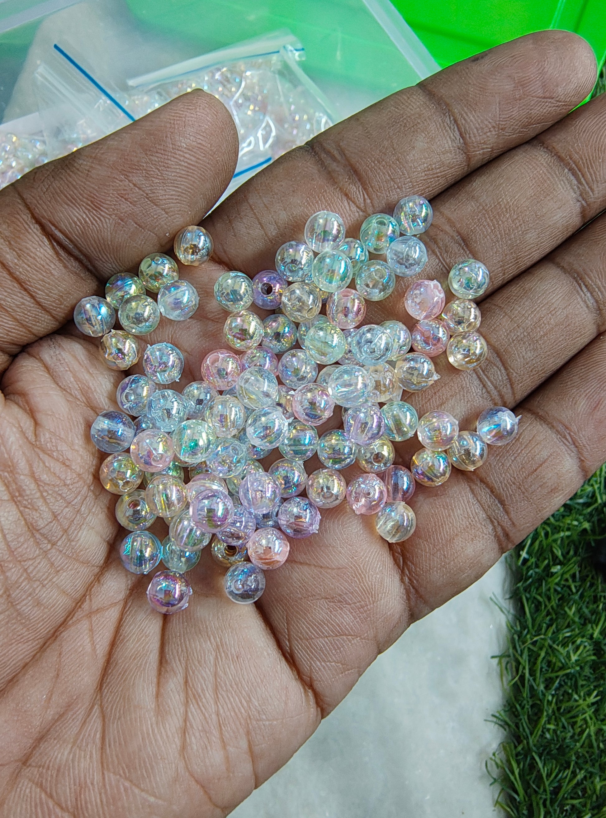 Acrylic rainbow beads