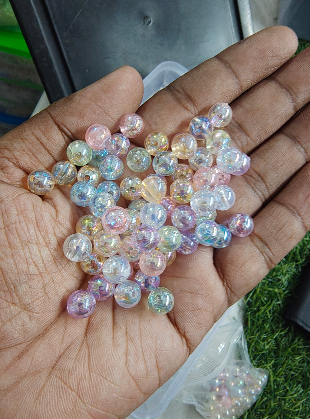 Acrylic rainbow beads