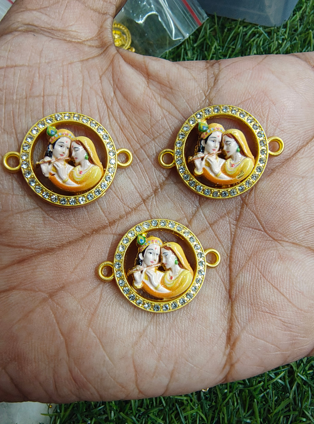 Radha Krishna rakhi charm