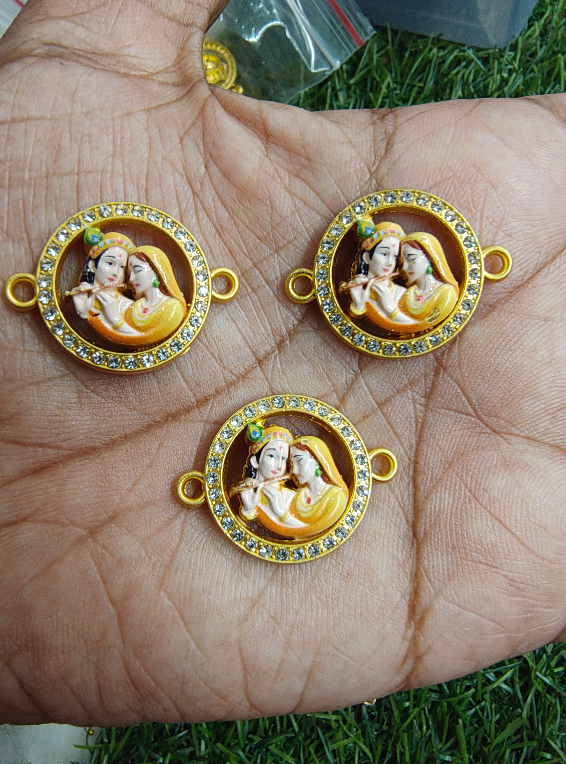 Radha Krishna rakhi charm