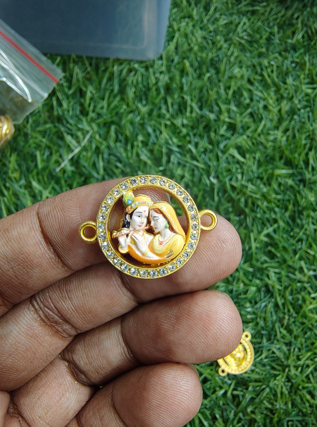 Radha Krishna rakhi charm
