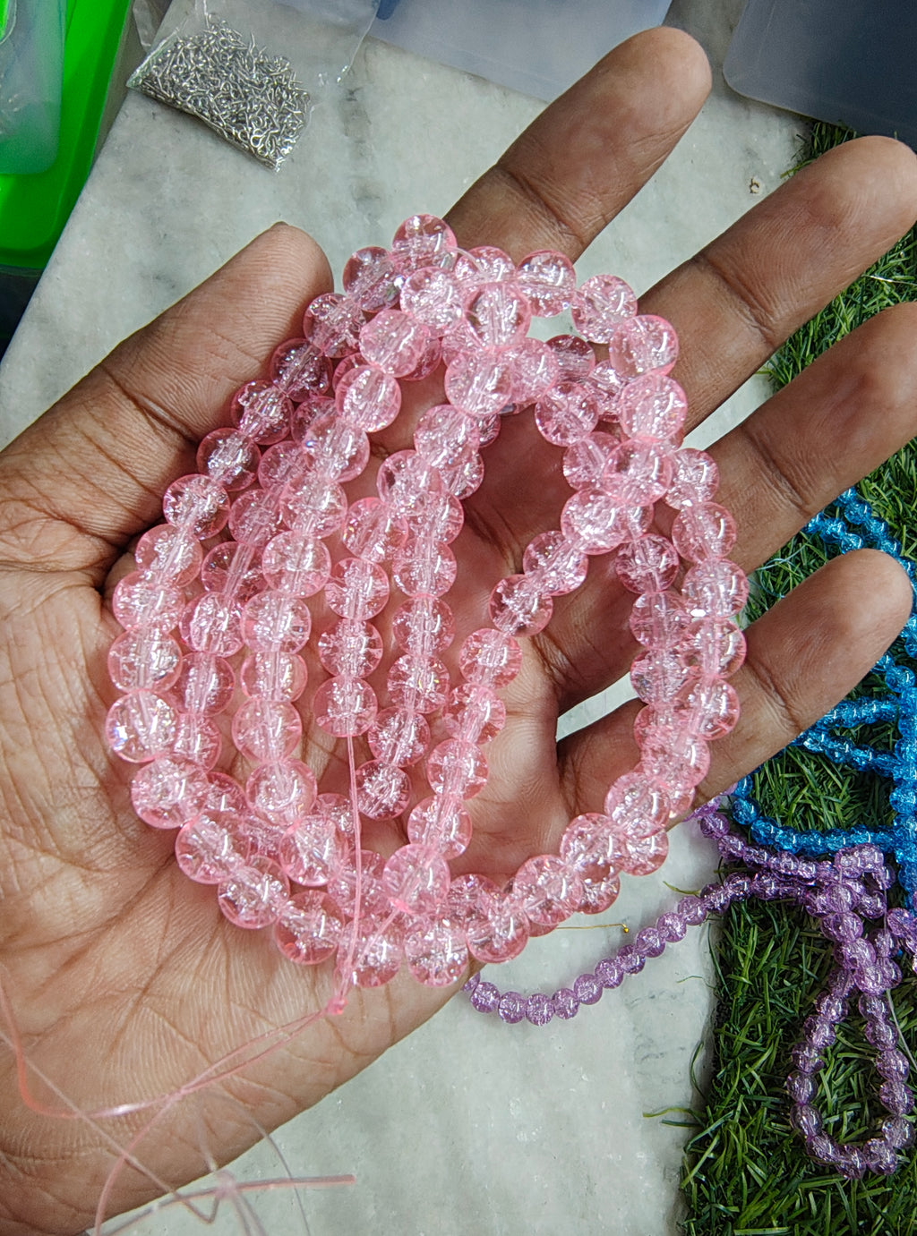 8mm plain cracker glass beads