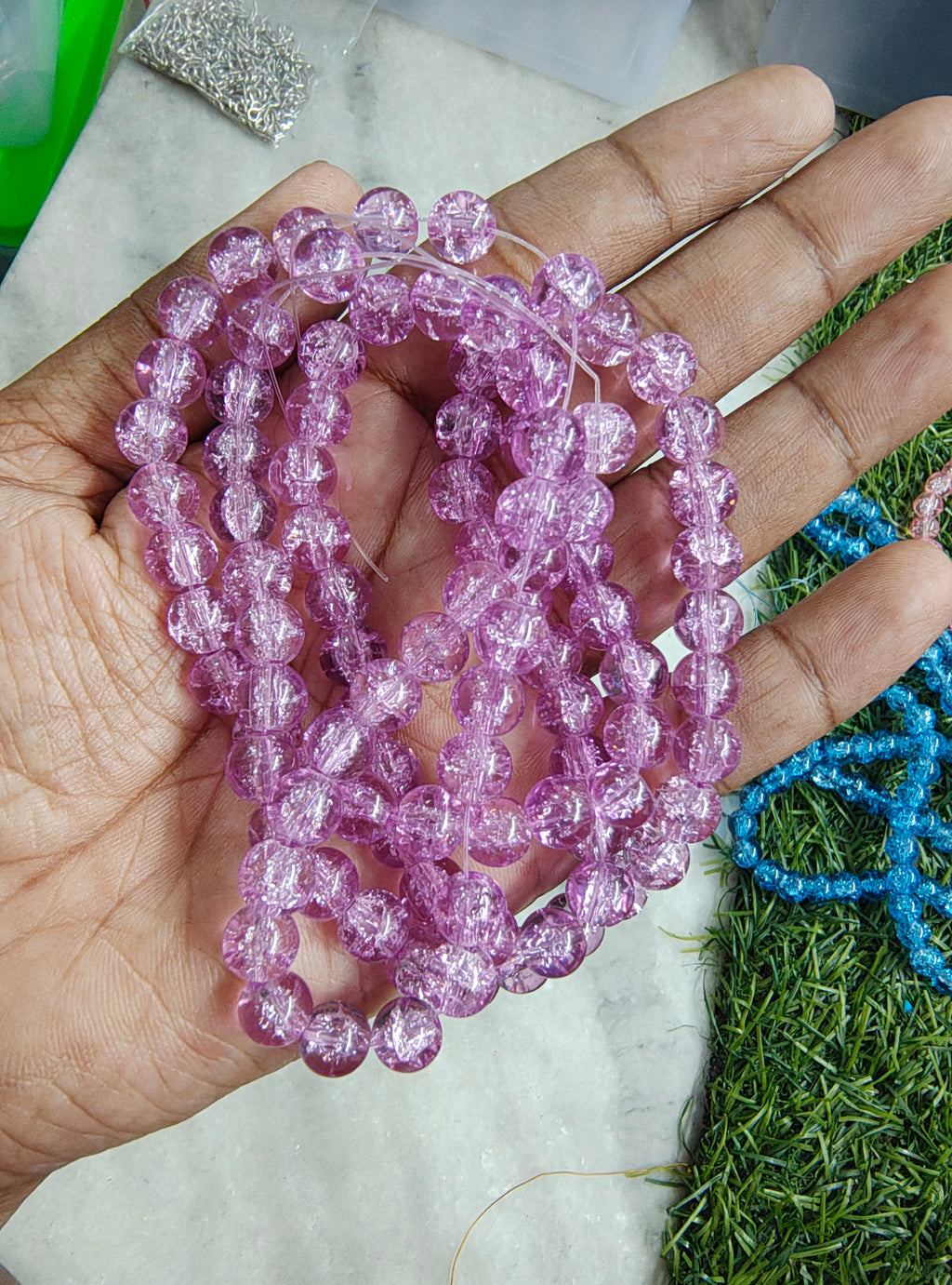 8mm plain cracker glass beads