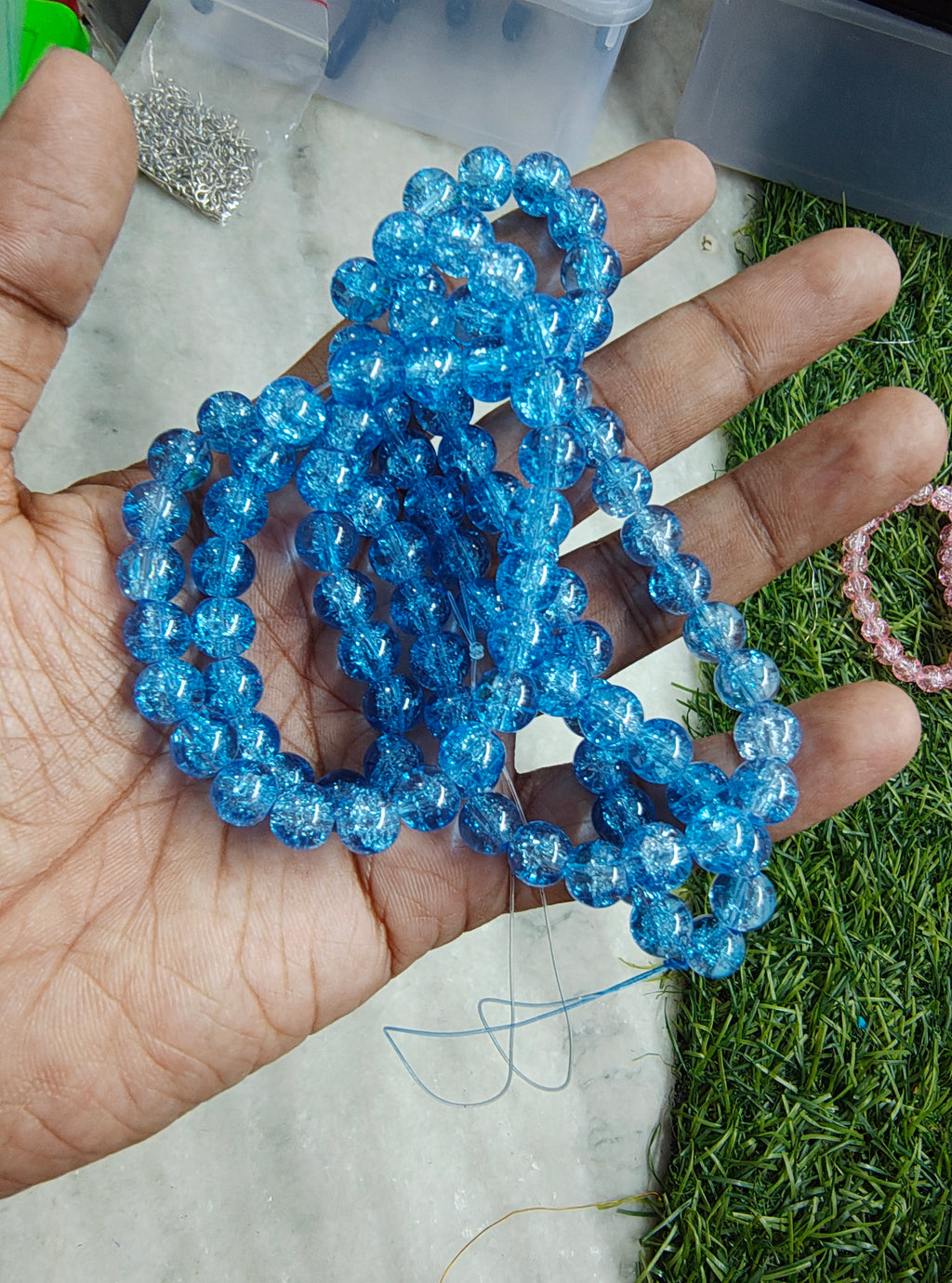 8mm plain cracker glass beads