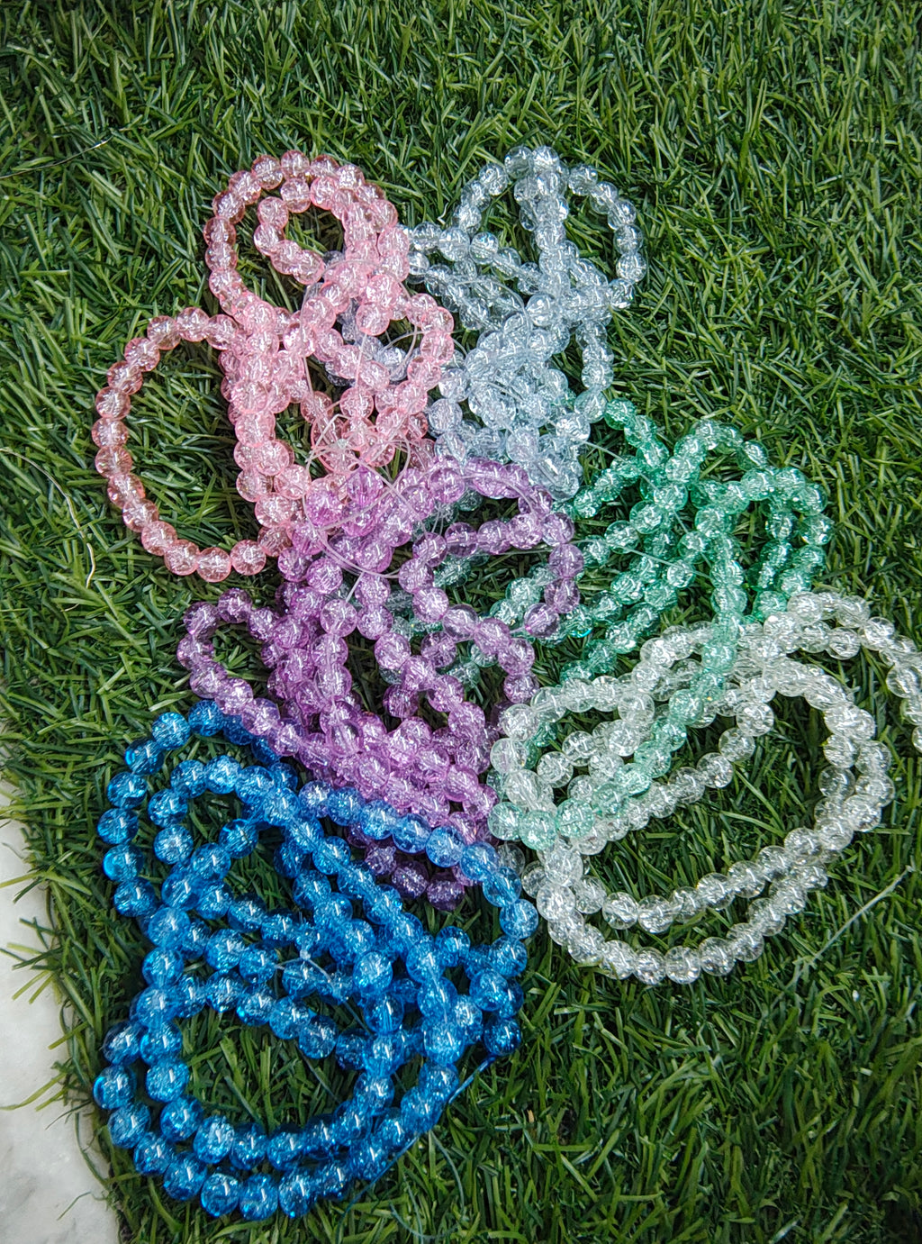 8mm plain cracker glass beads