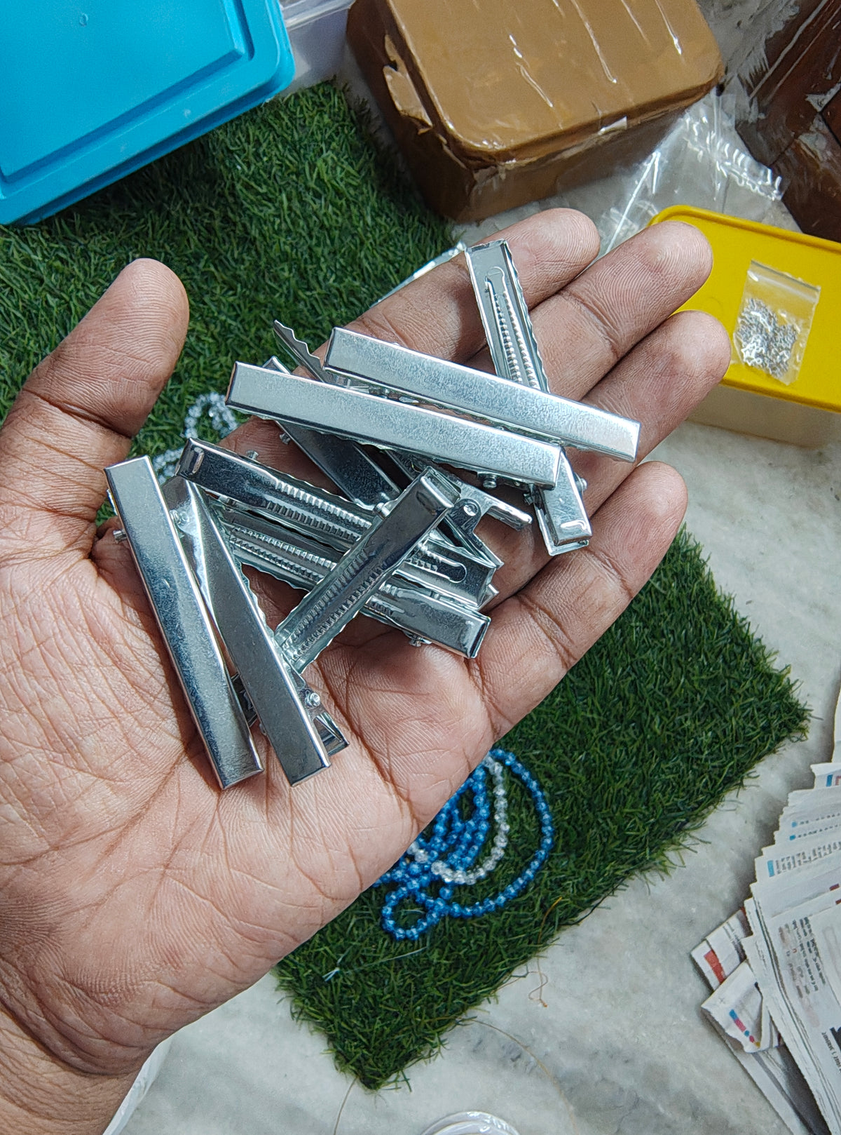 55mm silver alligator pins !! 10 piece!! (Jf1070)