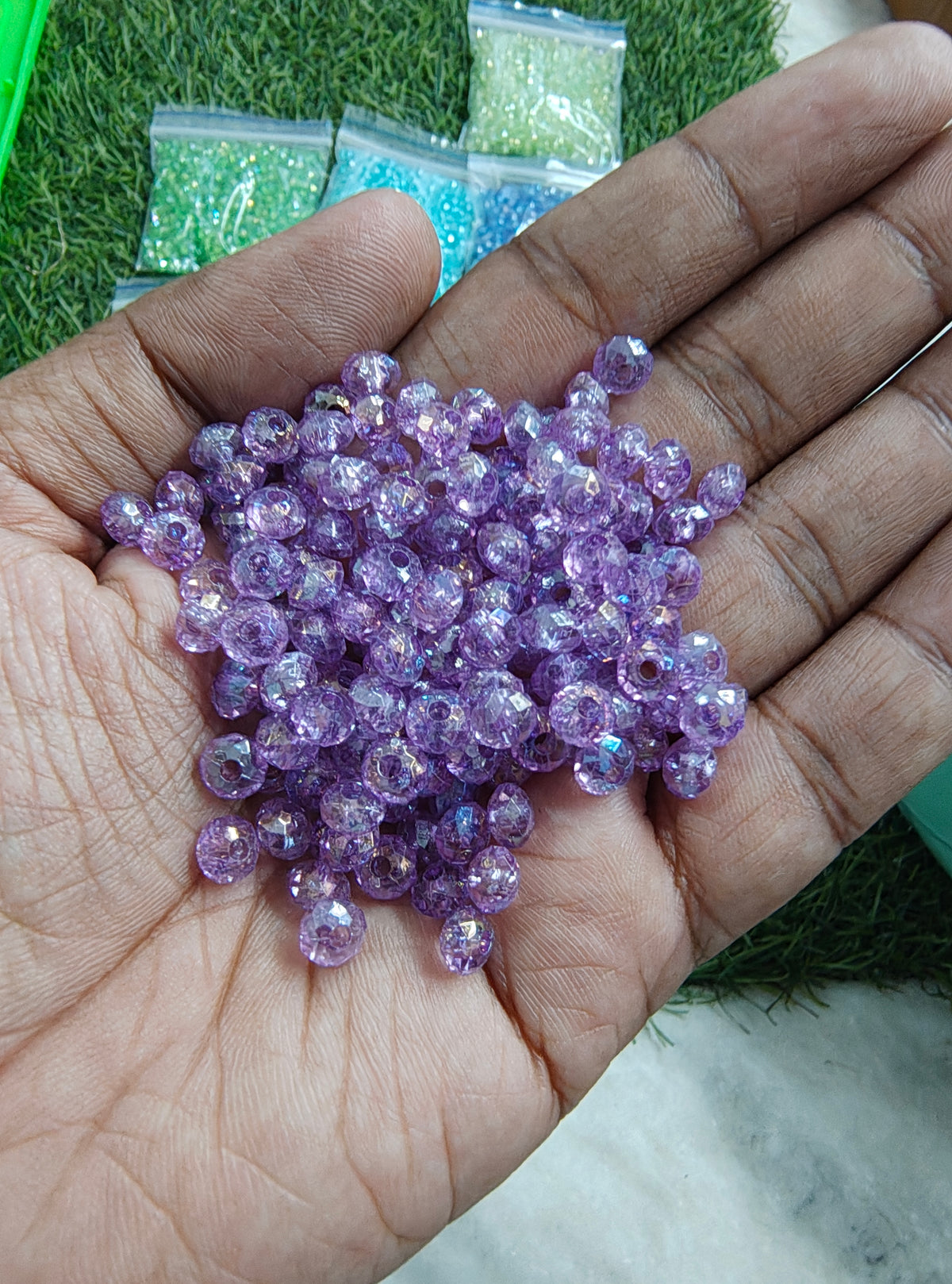 6mm acrylic crystal beads (AB2138)