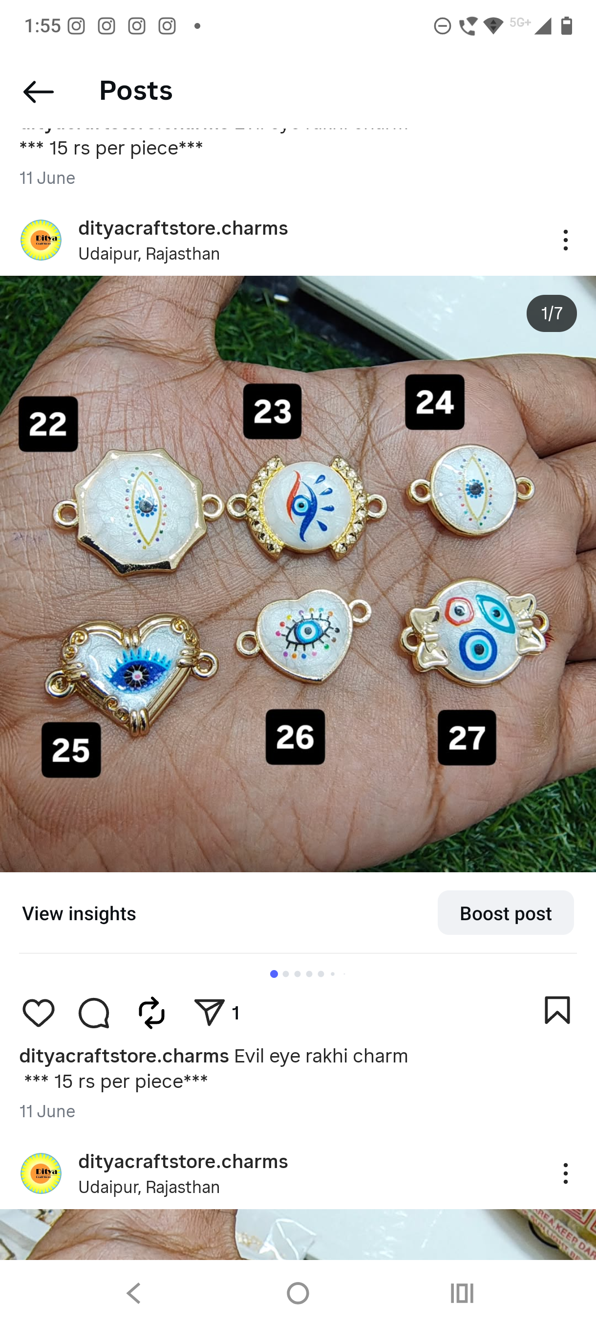 Evil eye rakhi charm ( 22- 27)