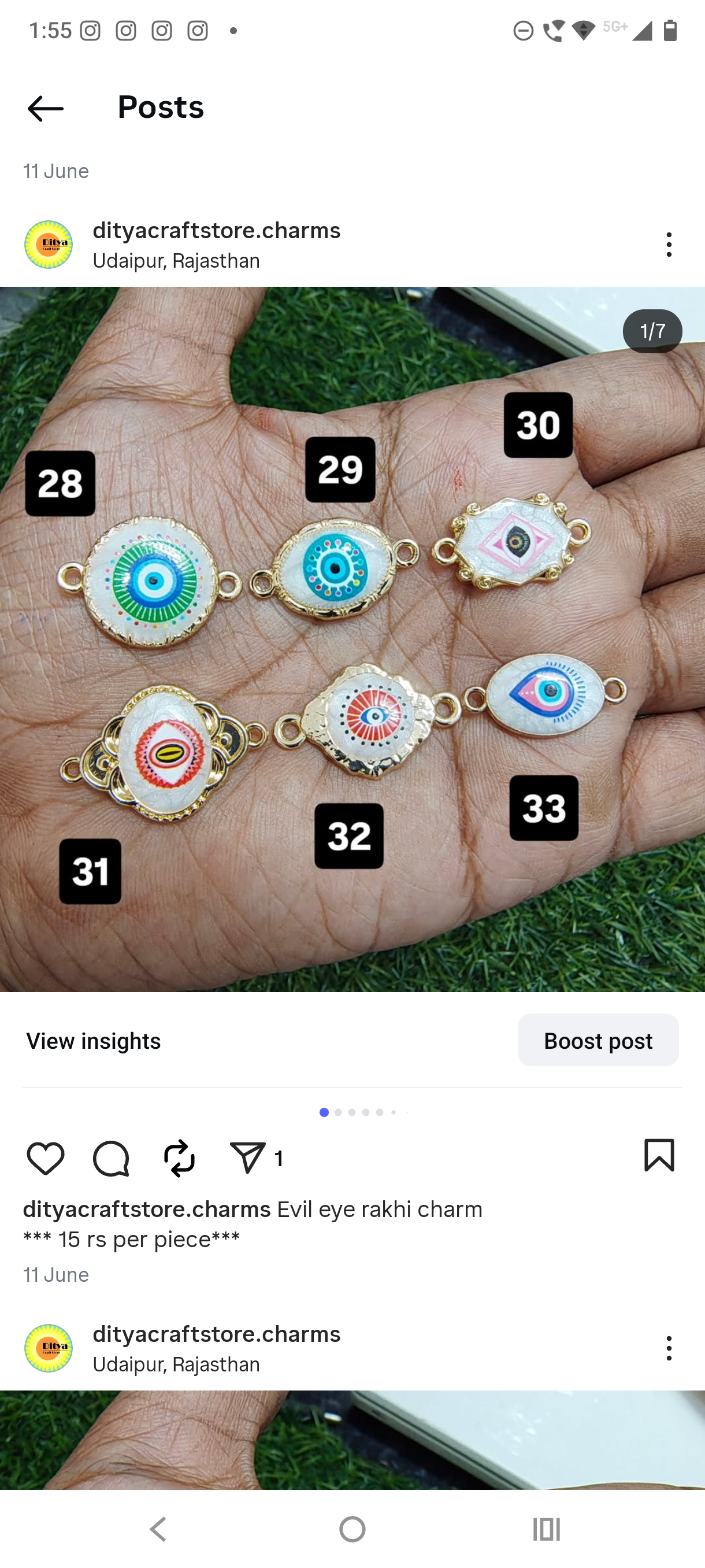 Evil eye rakhi charm( 28-33)
