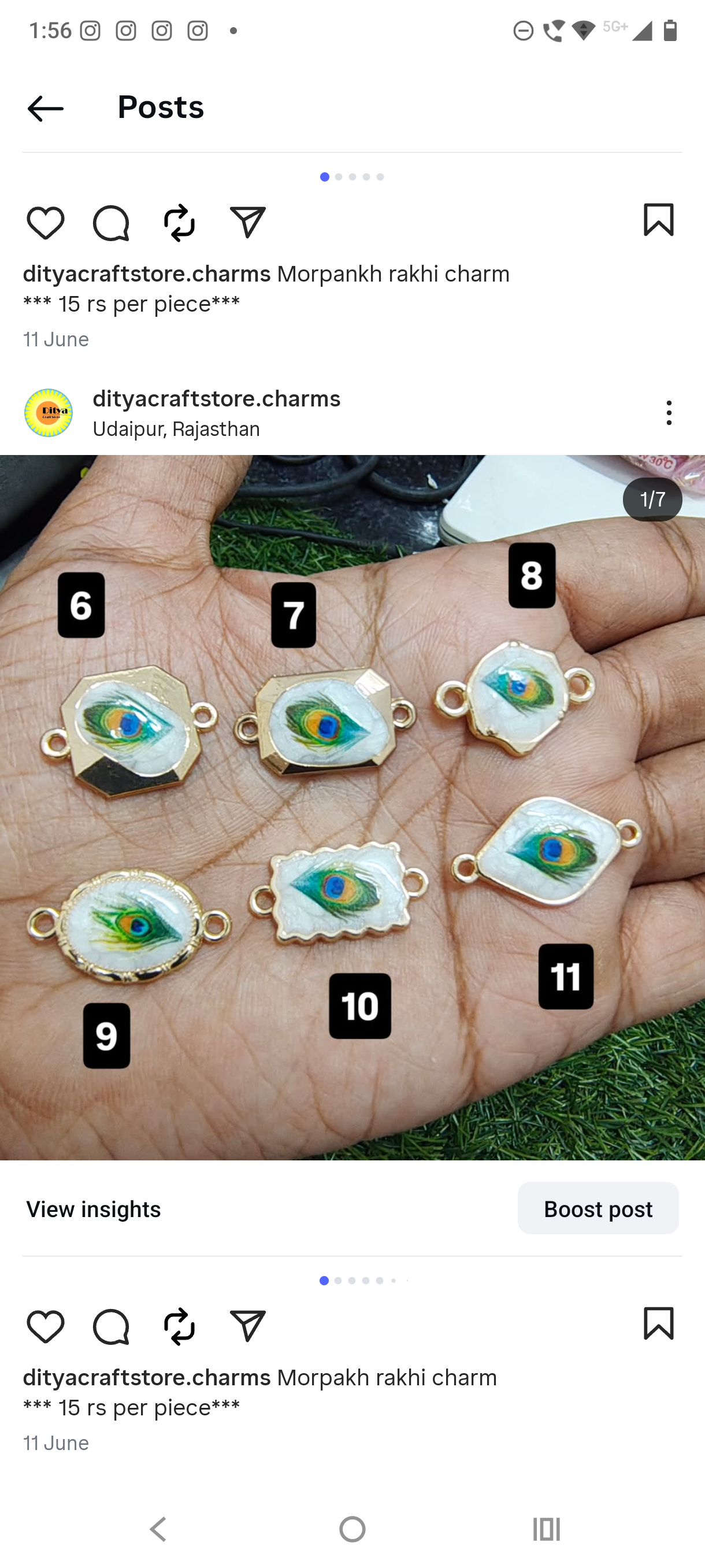 Morepankh rakhi charm (6-11)