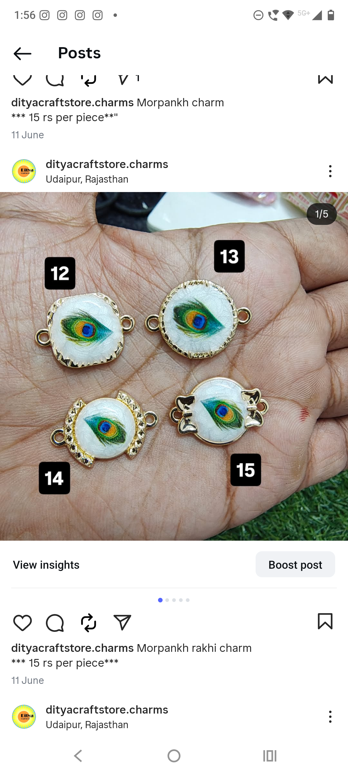 Morepankh rakhi charm (12-15)