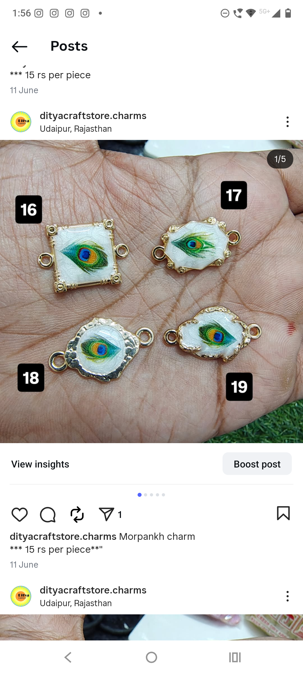 Morepankh rakhi charm (16-19)