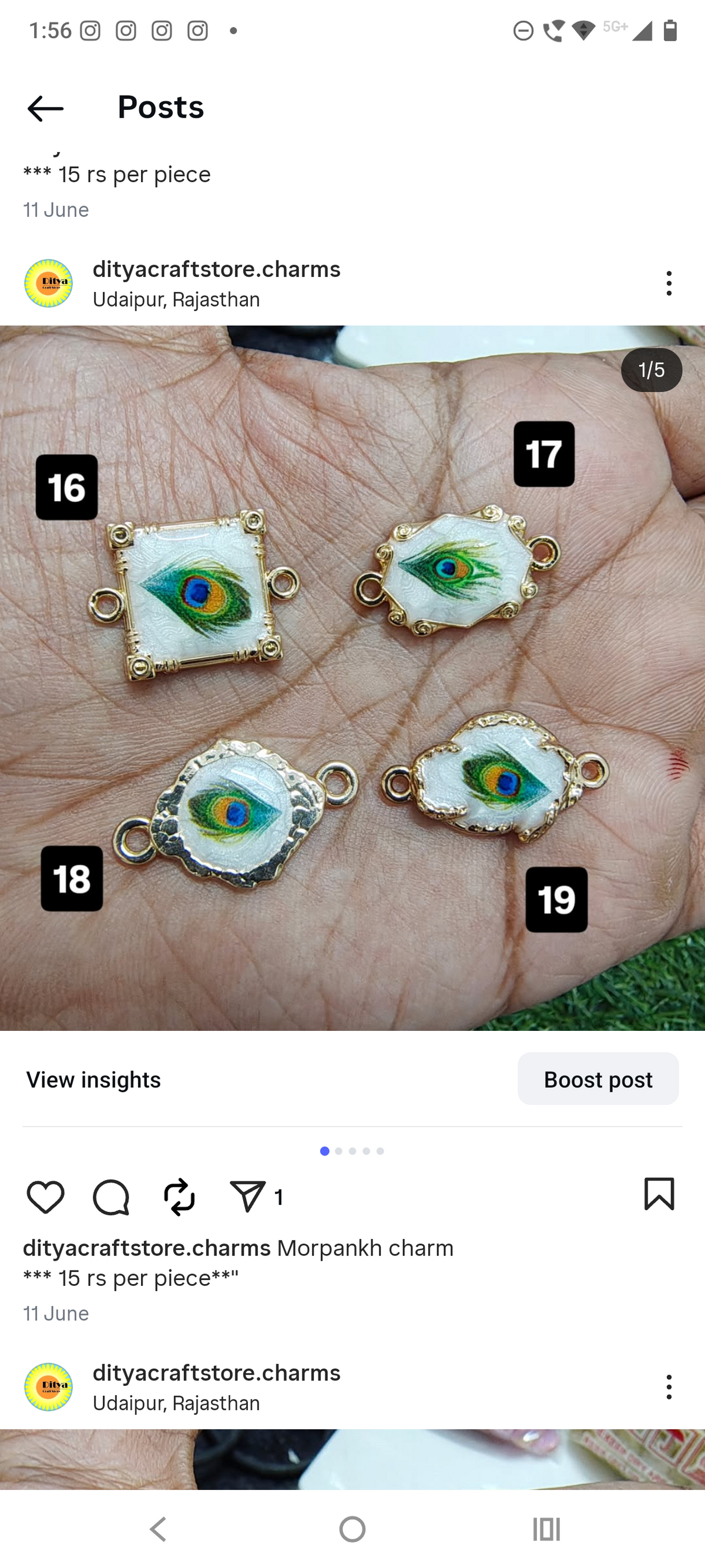 Morepankh rakhi charm (16-19) ( RC3034 )