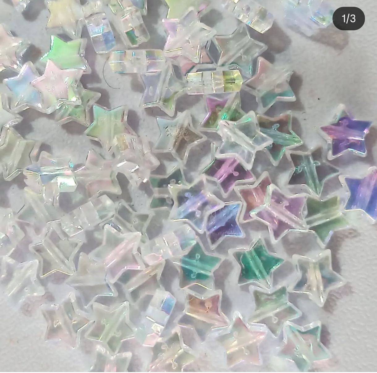 Acrylic rainbow star beads