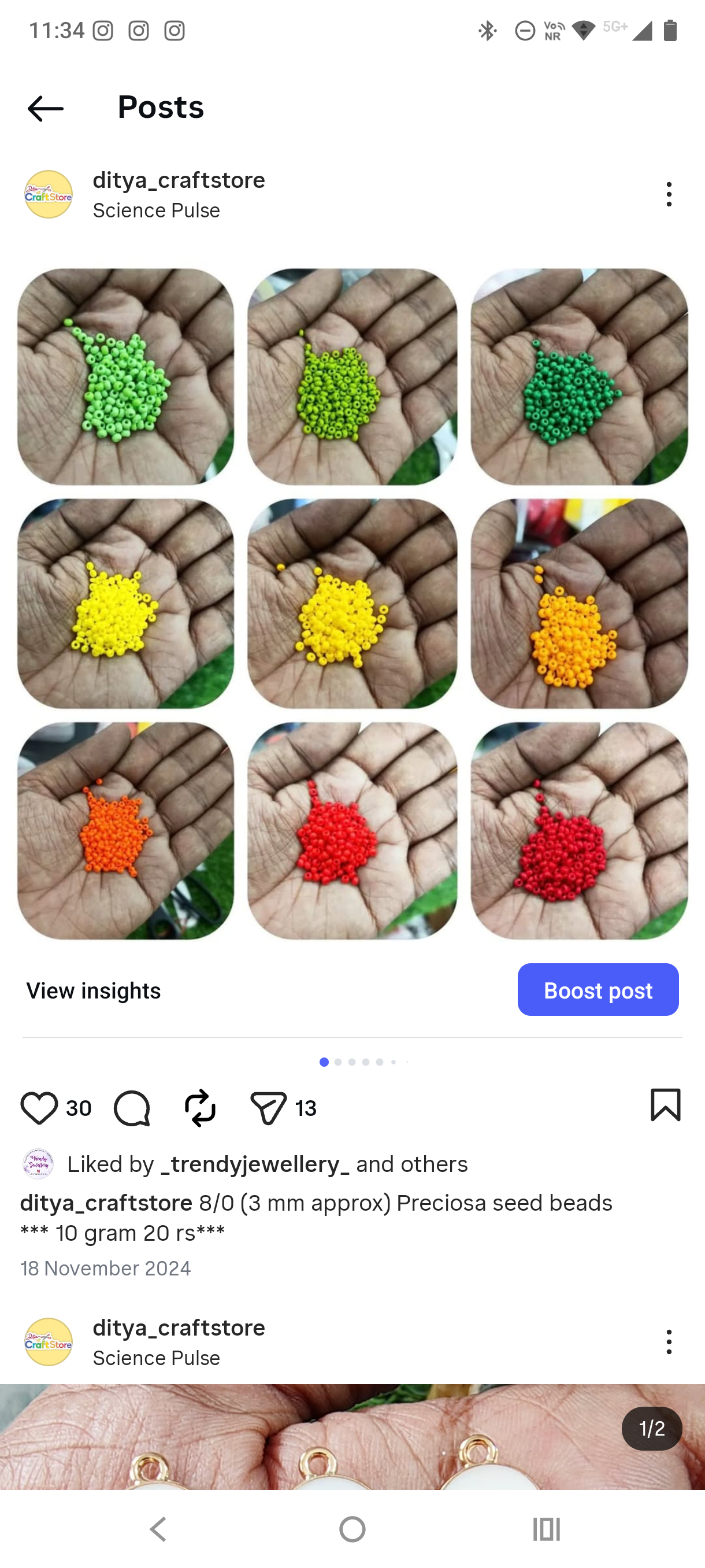 3mm Preciosa seed beads