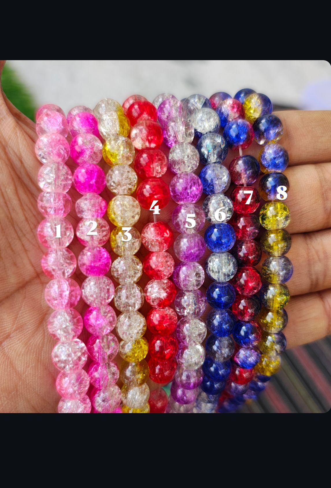 8mm crackle glass beads (15 colour) ( GB4025 )