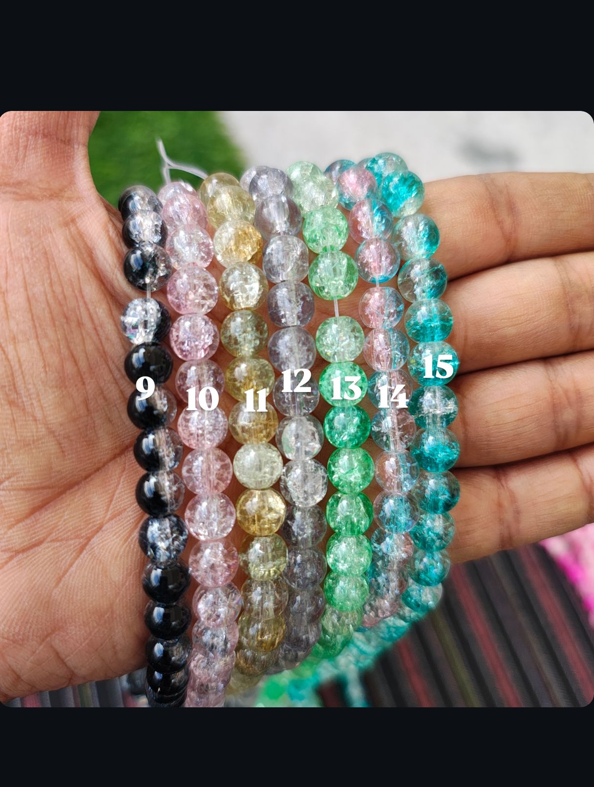 8mm crackle glass beads (15 colour)