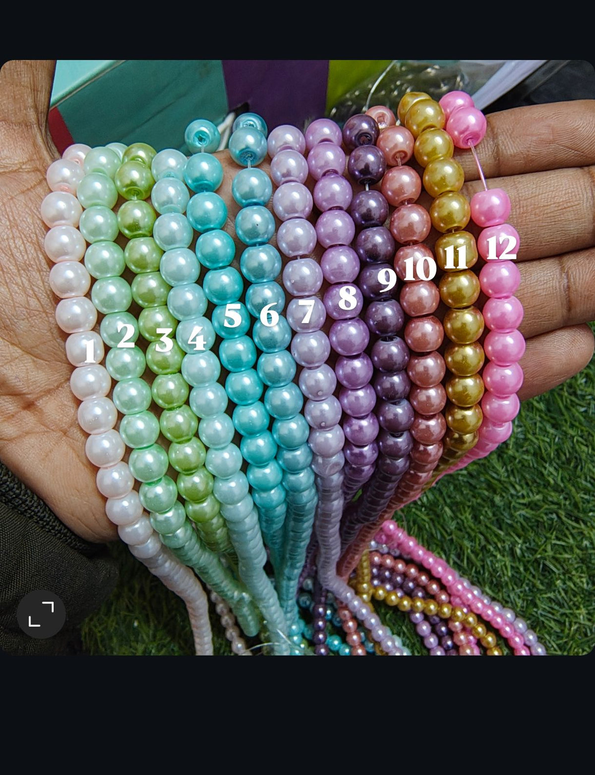 8mm colour glass pearl beads( GB4024 )