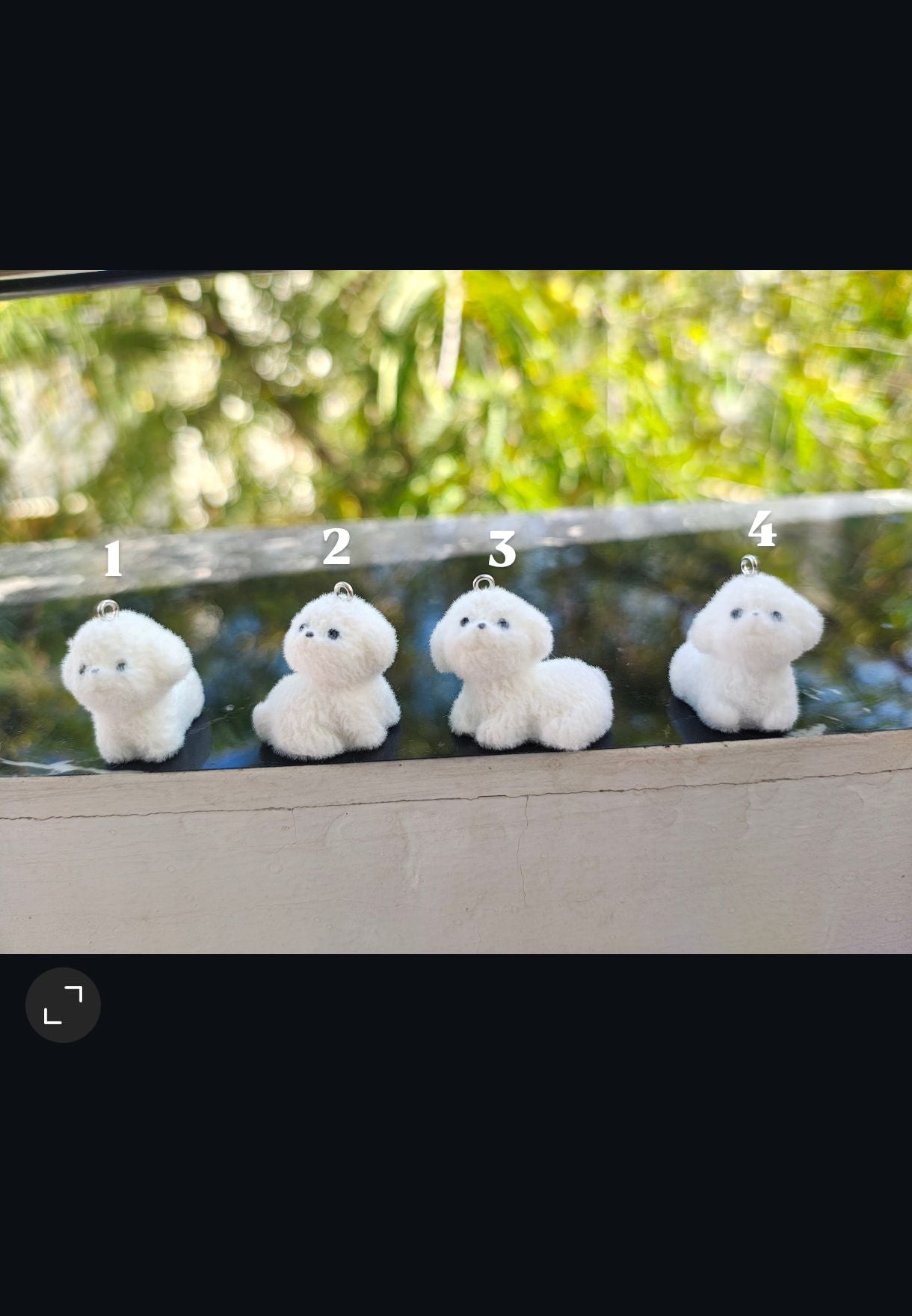 Big White dog fur charm