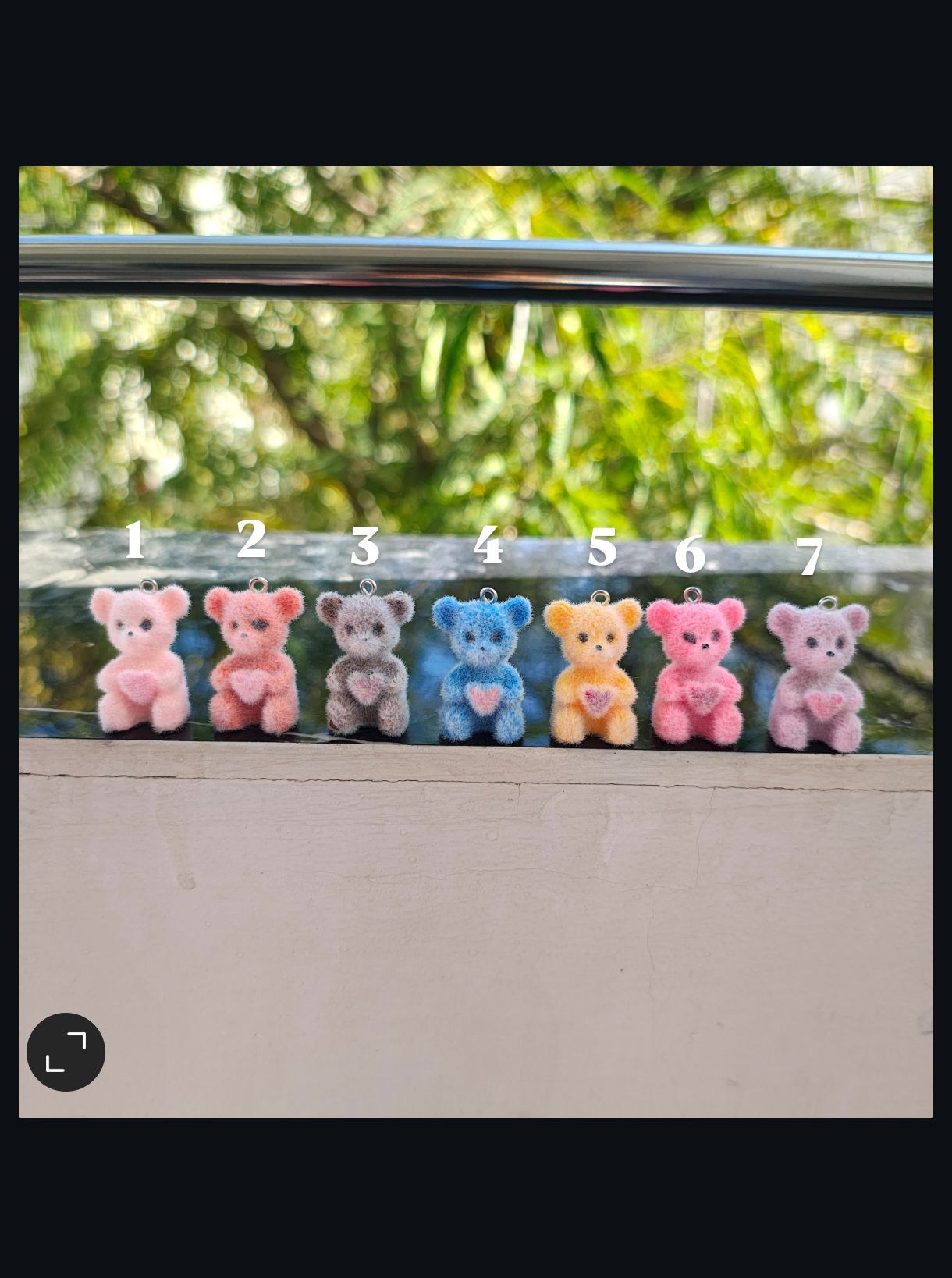 Colour Taddy fur charm( 7 colour)