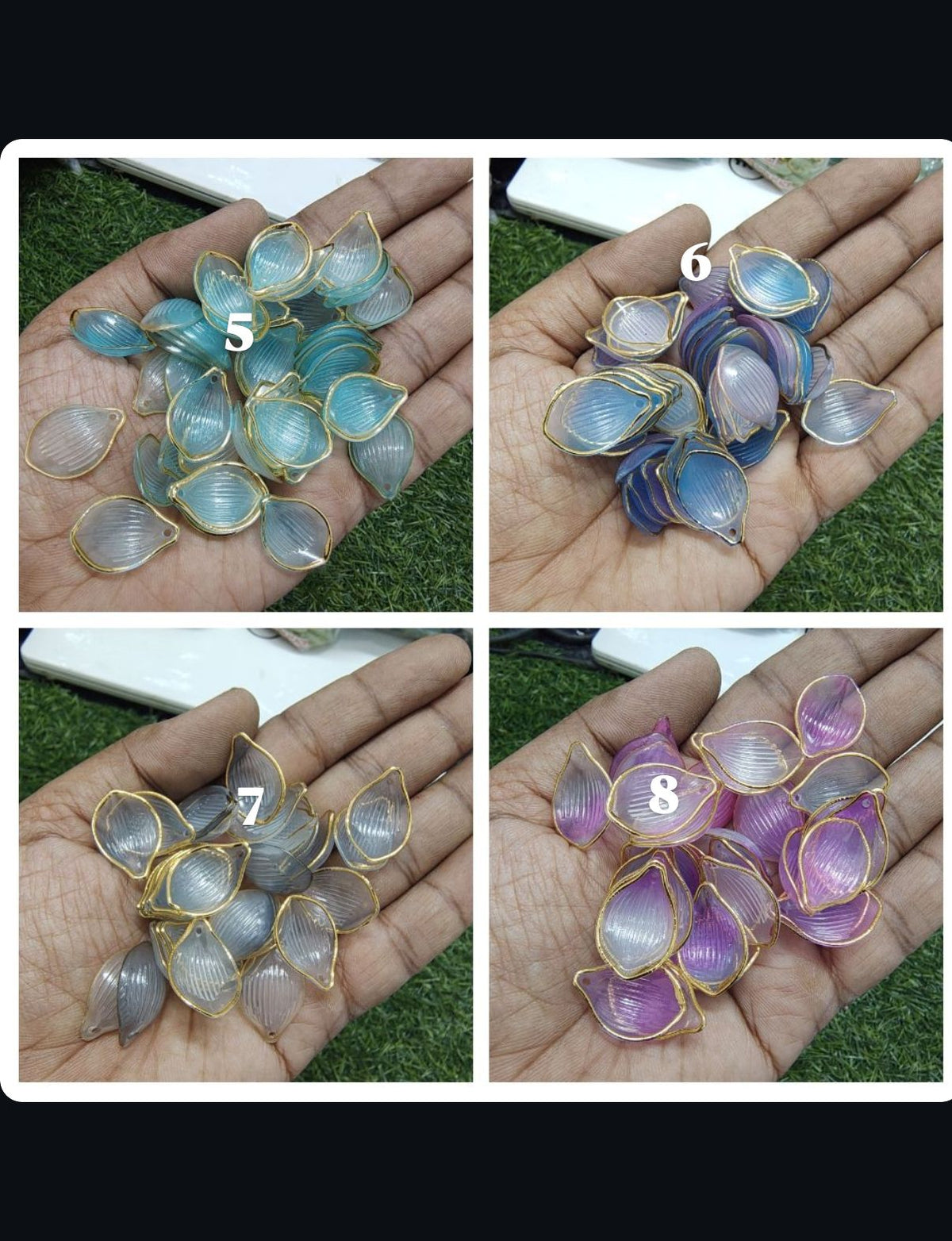 Acrylic colour patels beads (AB2062)