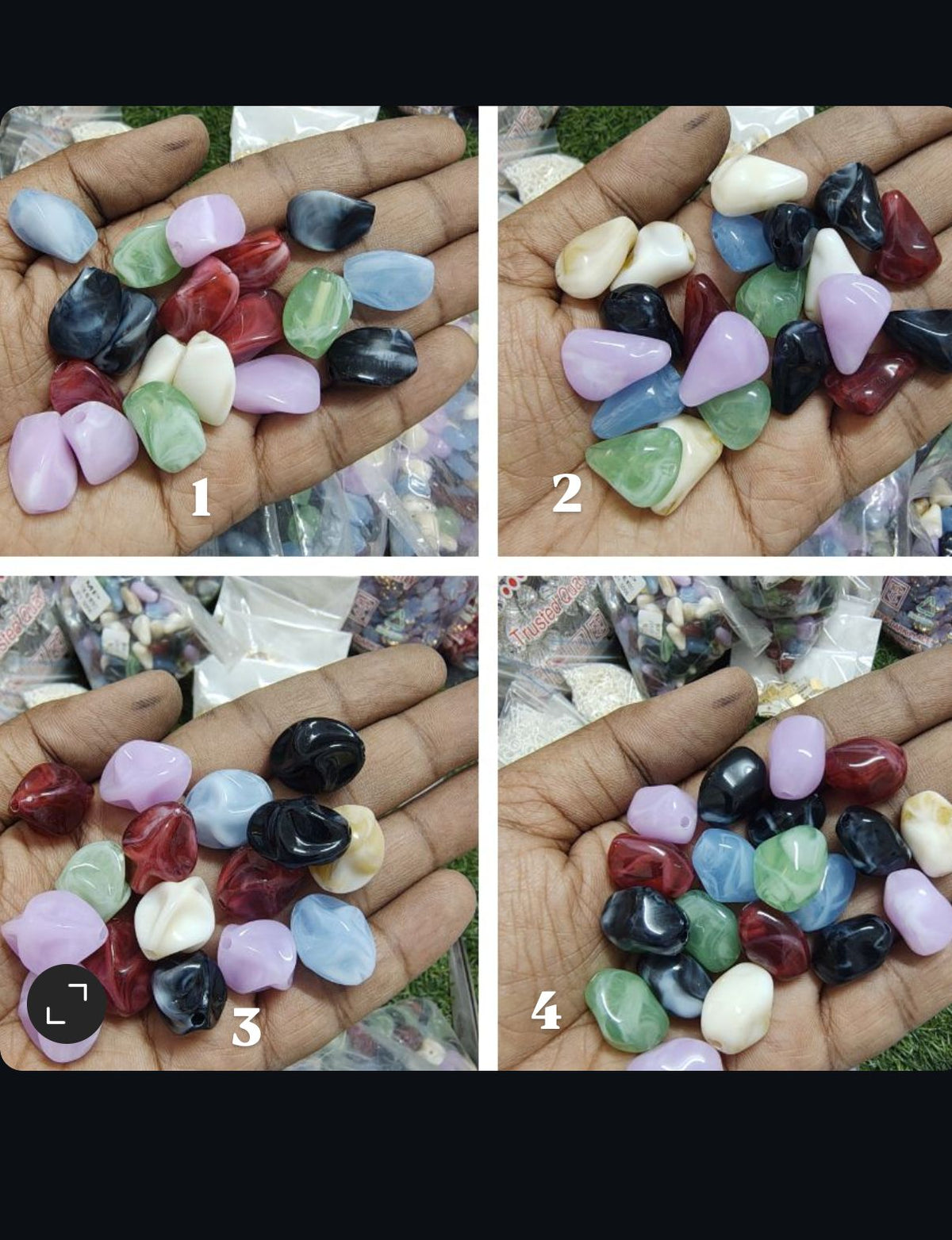 Multicolour Uv acrylic beads (AB2092)