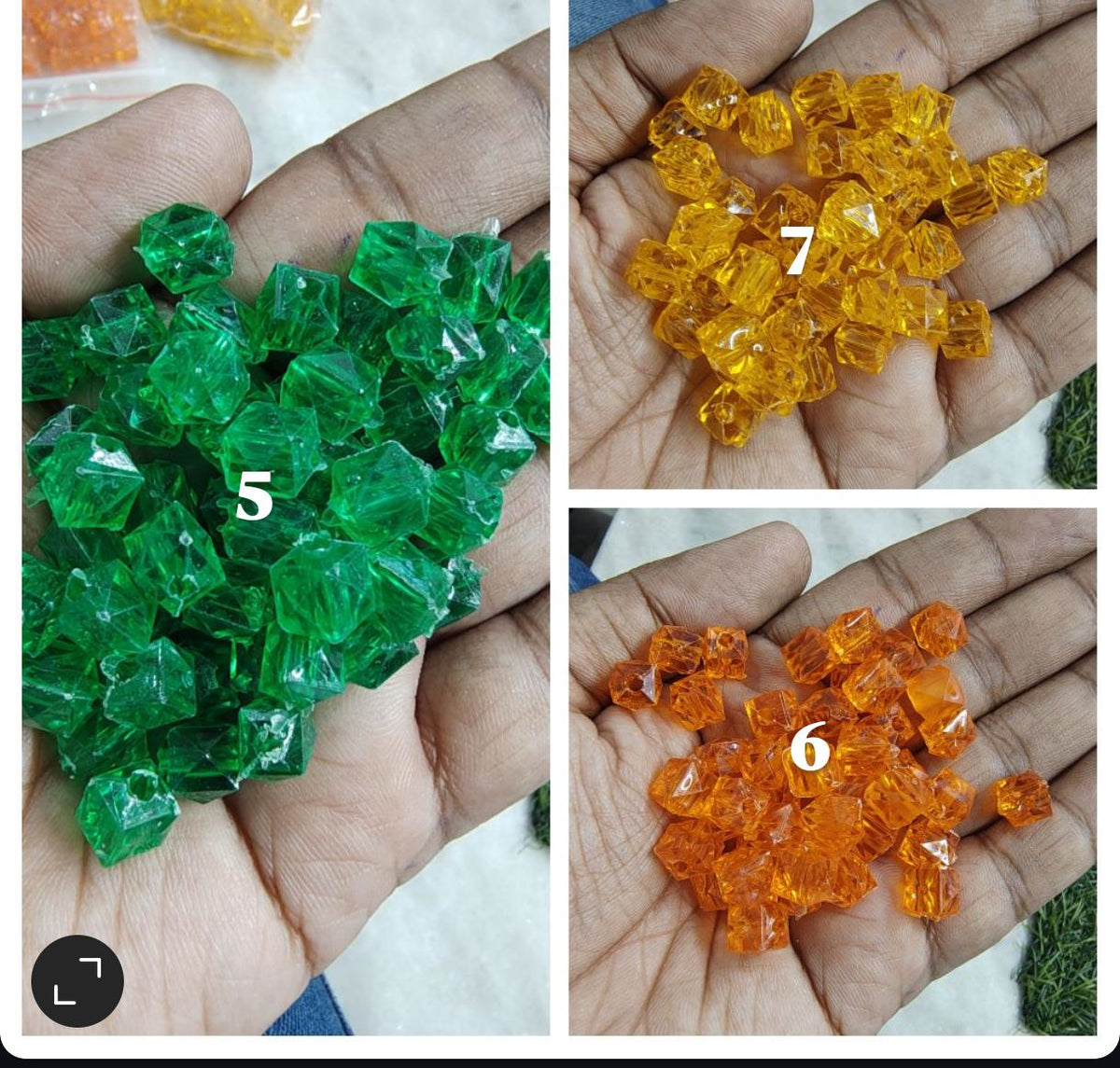 Acrylic square crystal beads (AB2108)