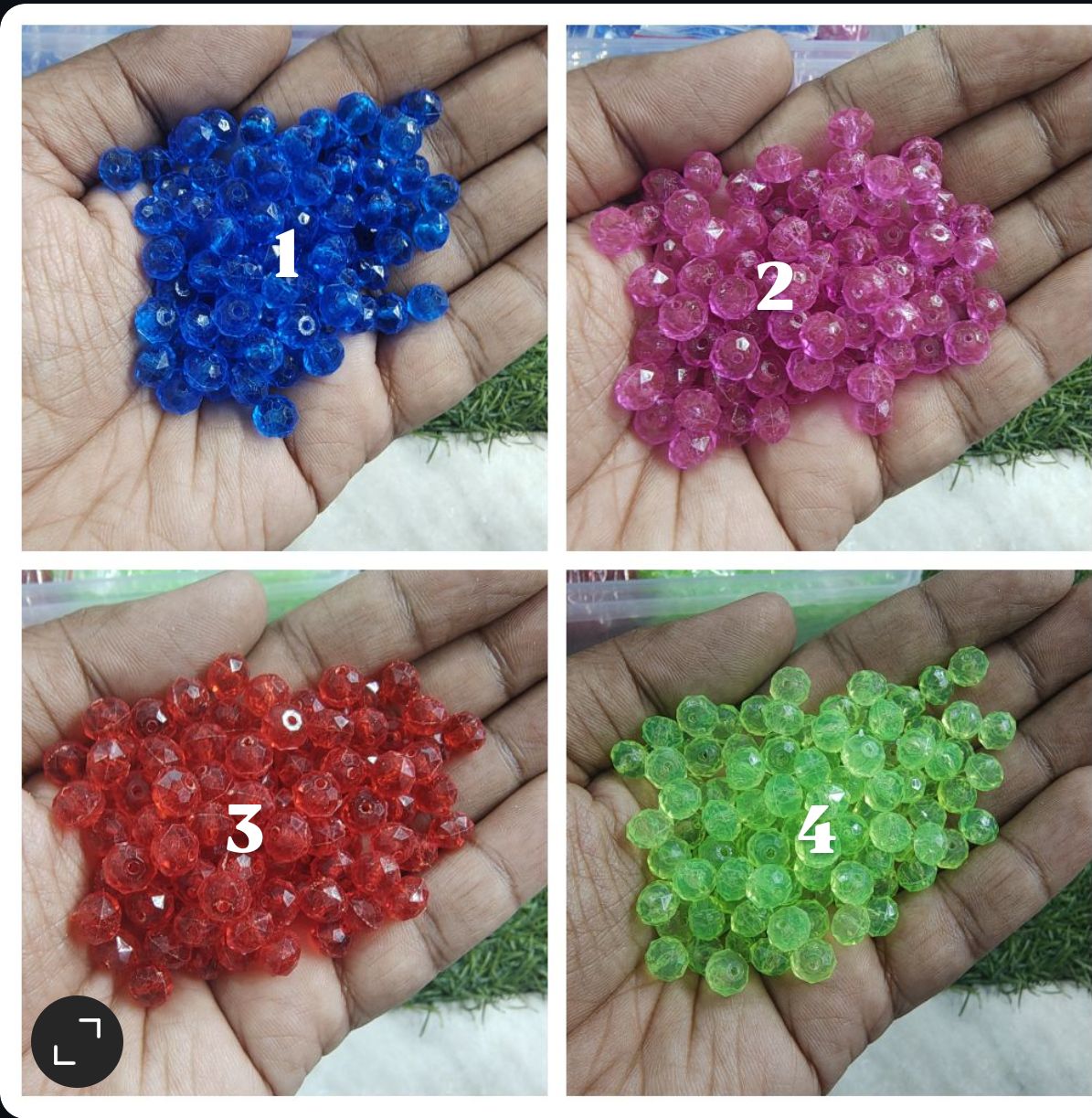 8mm acrylic crystal beads (AB2125)