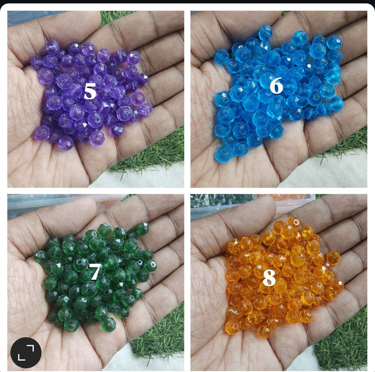 8mm acrylic crystal beads (AB2125)