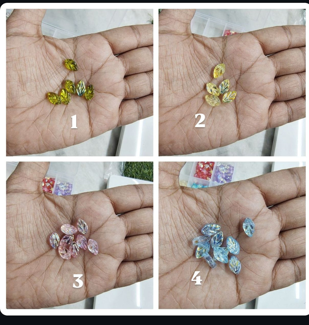 Small glass leaf beads!! 5 beads!!(GB4041)