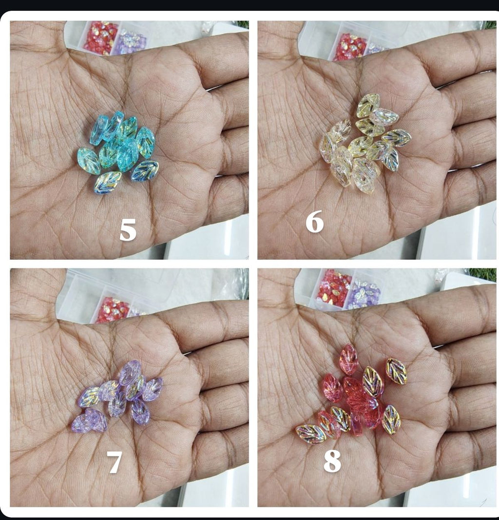 Small glass leaf beads