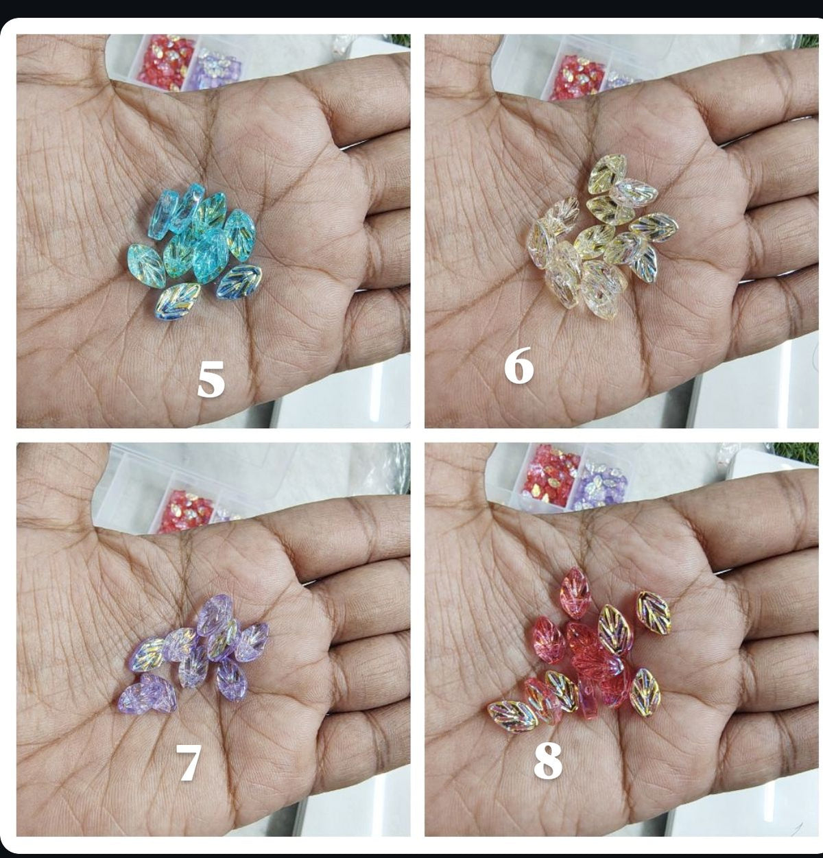 Small glass leaf beads!! 5 beads!!(GB4041)