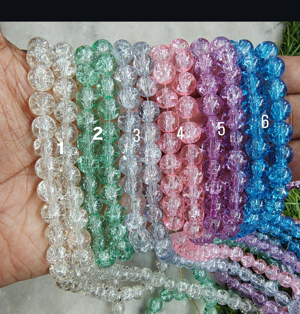8mm plain cracker glass beads