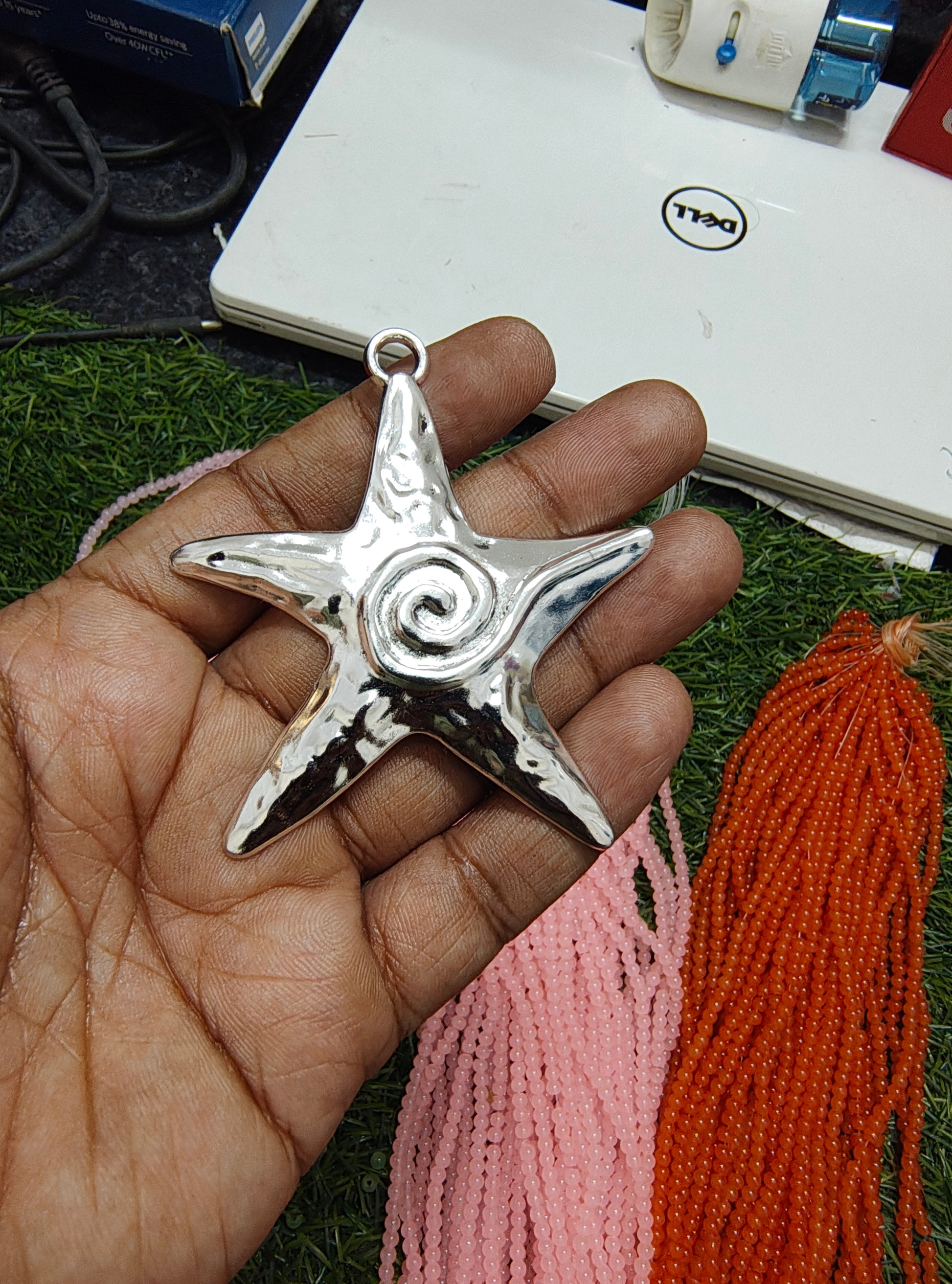 Big silver star charm