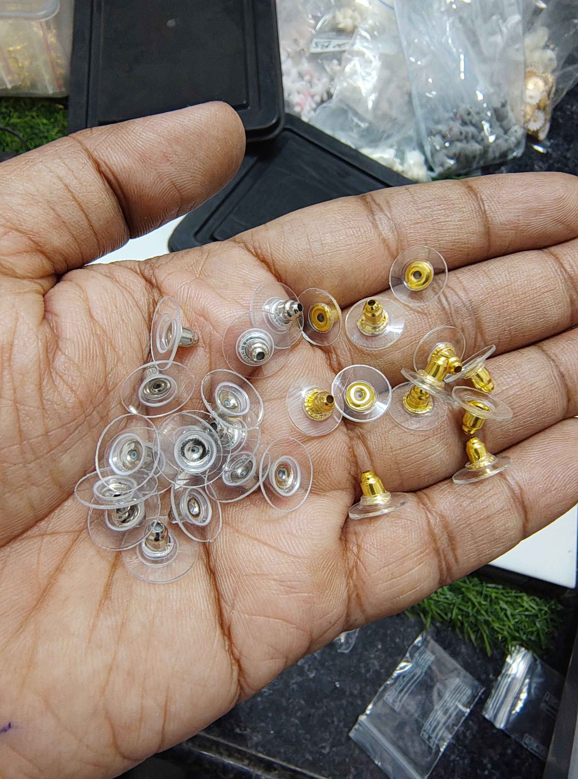 Plastic earring stopper